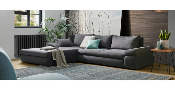 ECKSOFA Anthrazit, Dunkelgrau Webstoff  - Dunkelgrau/Anthrazit, Design, Kunststoff/Textil (313/215cm) - Carryhome