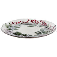 PODLOŽKA POD TALÍŘ  33 cm   - smaragdově zelená/červená, Lifestyle, sklo (33cm) - X-Mas
