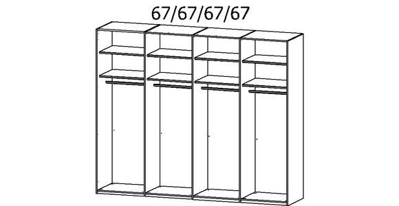 SCHWEBETÜRENSCHRANK 271/223/68 cm 4-türig Weiß - Chromfarben/Weiß, Design, Glas/Holzwerkstoff (271/223/68cm) - Novel