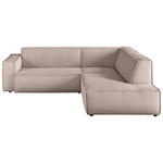 ECKSOFA in Cord Taupe  254/224 cm  - Taupe/Schwarz, KONVENTIONELL, Kunststoff/Textil (254/224cm) - Hom`in