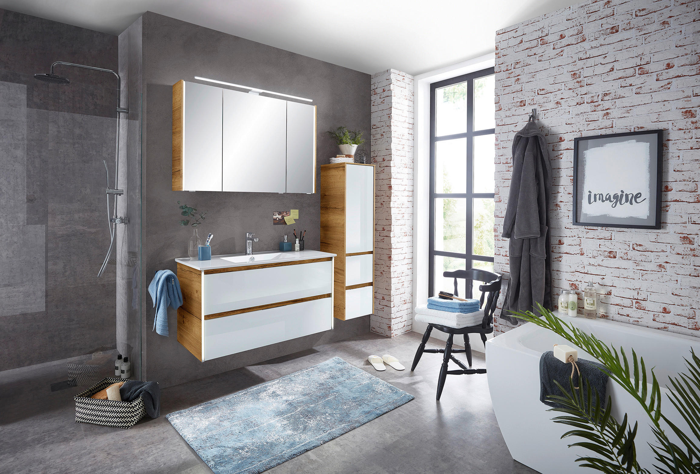 KOPALNICA   - bela, Design, leseni material/keramika (105,5cm) - Sadena