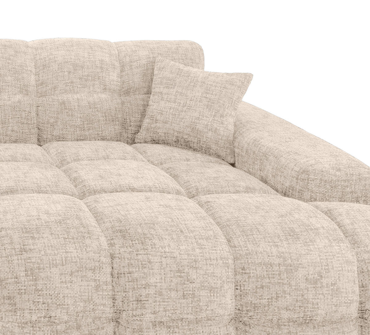 ECKSOFA in Struktur Creme  - Creme/Schwarz, Modern, Kunststoff/Textil (301/152cm) - Livetastic