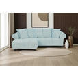 ECKSOFA  in Plüsch Mintgrün Zierkissen, Rückenkissen, Rücken echt  190/288 cm  - Dunkelbraun/Mintgrün, KONVENTIONELL, Holz/Textil (190/288cm) - Carryhome