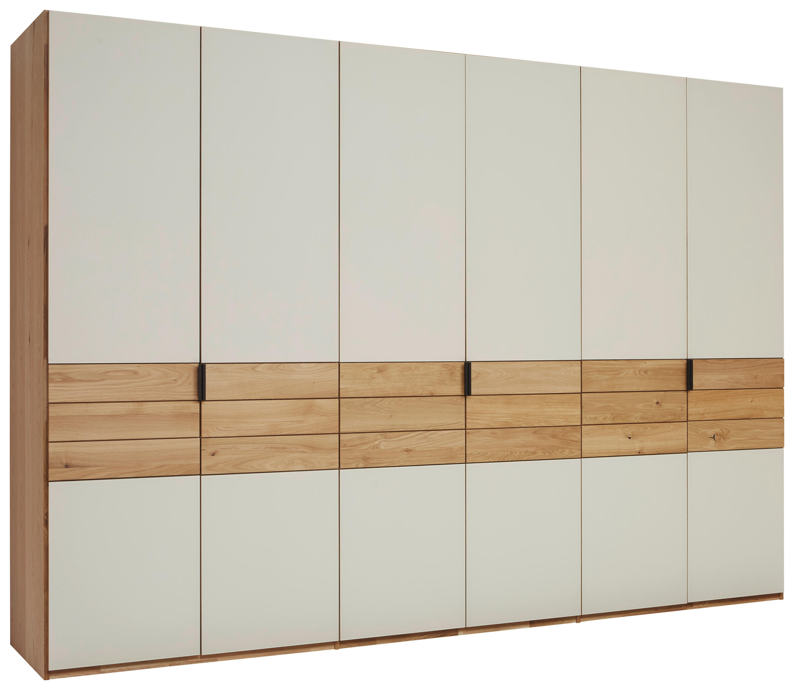 DREHTÜRENSCHRANK Eichefarben, Kaschmir  - Kaschmir/Eichefarben, Natur, Glas/Holz (302/214/62cm) - Valnatura