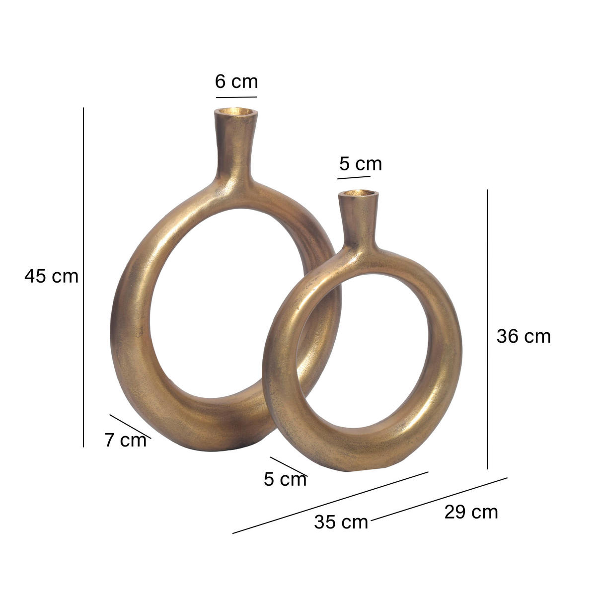 DEKOVASE  - Goldfarben, Design, Metall (35/45/7cm) - Livetastic