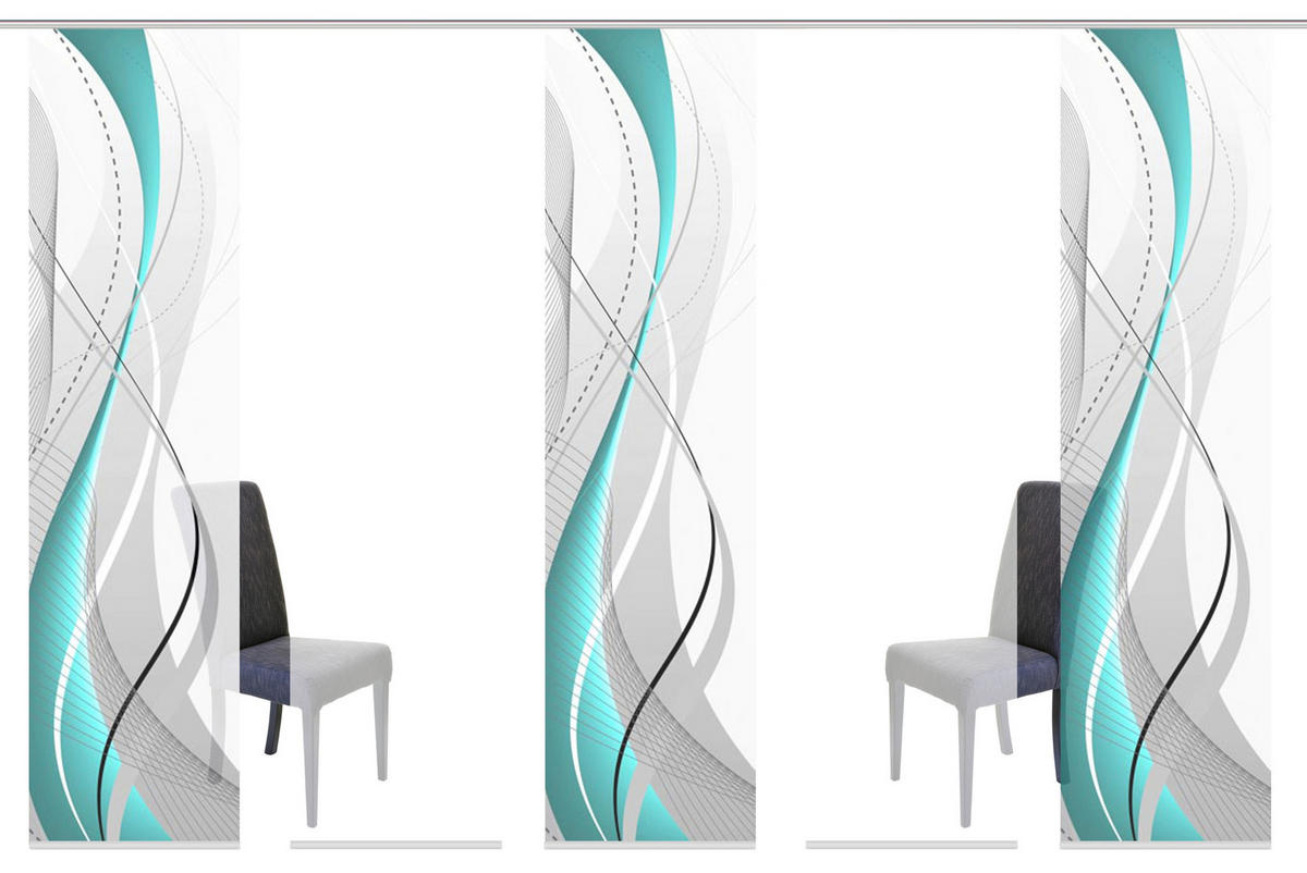 PANELOVÝ ZÁVĚS,  - petrolej, Design, textil (5x60/245cm)