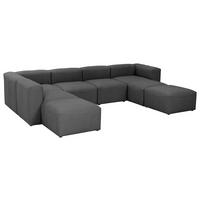 WOHNLANDSCHAFT  in Flachgewebe Anthrazit  - Anthrazit, Design, Kunststoff/Textil (250/350/235cm) - Max Winzer