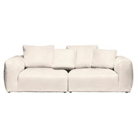 BIGSOFA Samt Beige  - Beige/Schwarz, MODERN, Kunststoff/Textil (260/70/122cm) - Carryhome