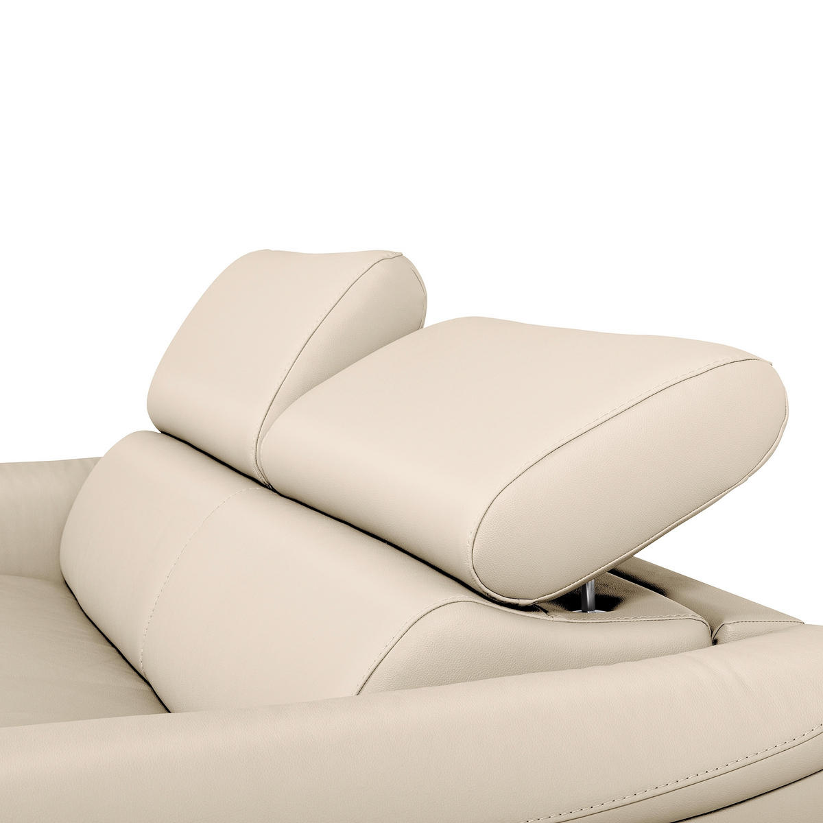 SCHLAFSOFA PAFOS Beige Echtleder Lederlook  - Beige/Schwarz, Design, Leder/Textil (203/77-98/103cm) - MID.YOU
