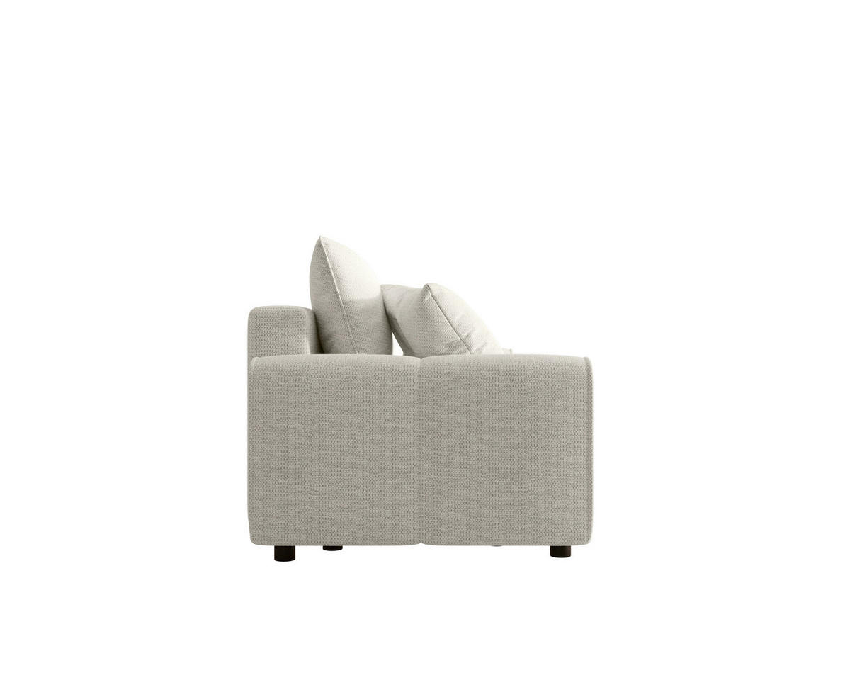 SCHLAFSOFA Plüsch Creme  inkl. Zierkissen, Rückenkissen  - Creme/Schwarz, MODERN, Kunststoff/Textil (236/90/100cm) - Xora