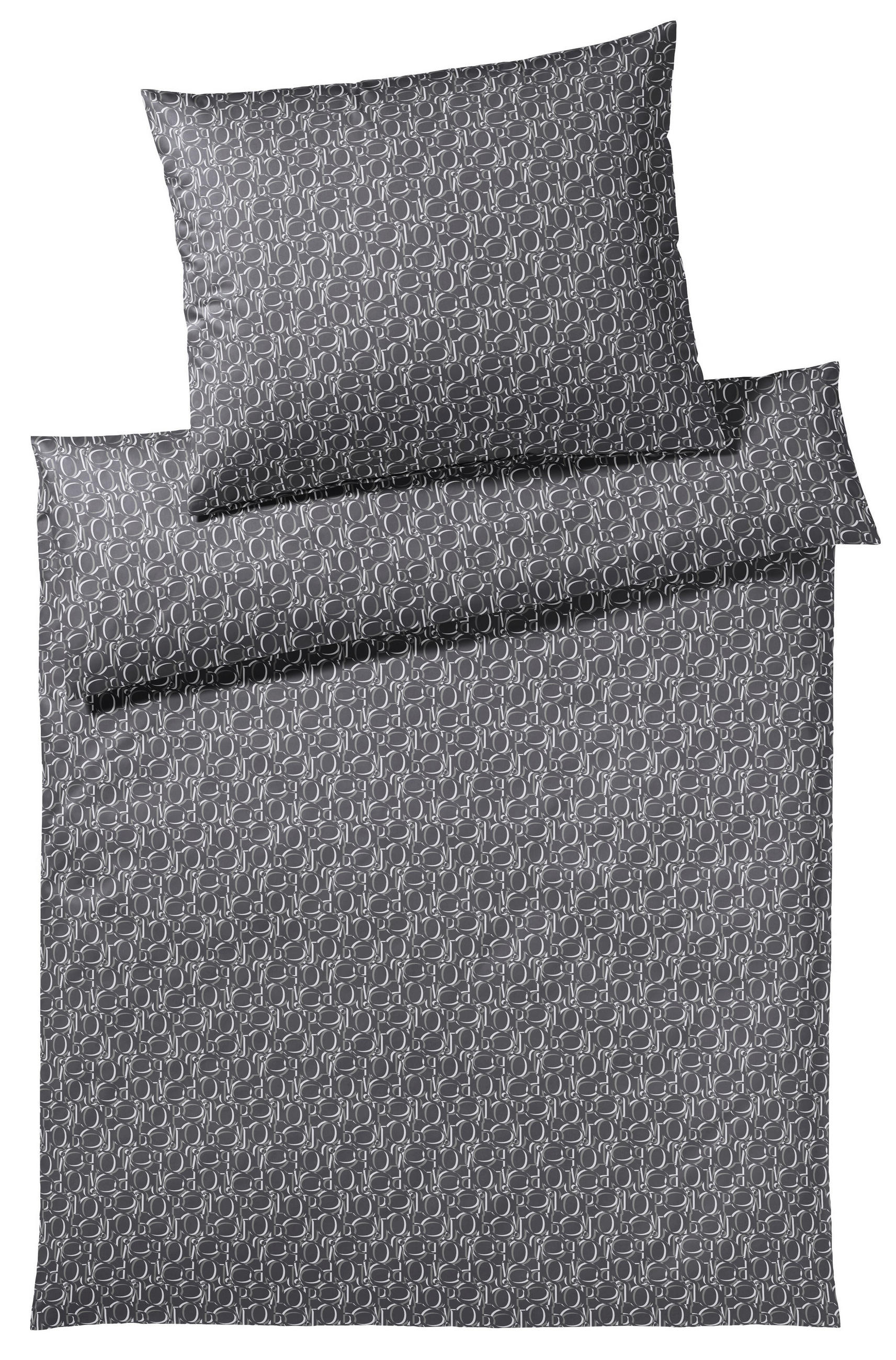 POSTELJINA Ornament 140/200 cm makosaten antracit, siva  - siva/antracit, Konvencionalno, tekstil/prirodni materijali (140/200cm) - Joop!