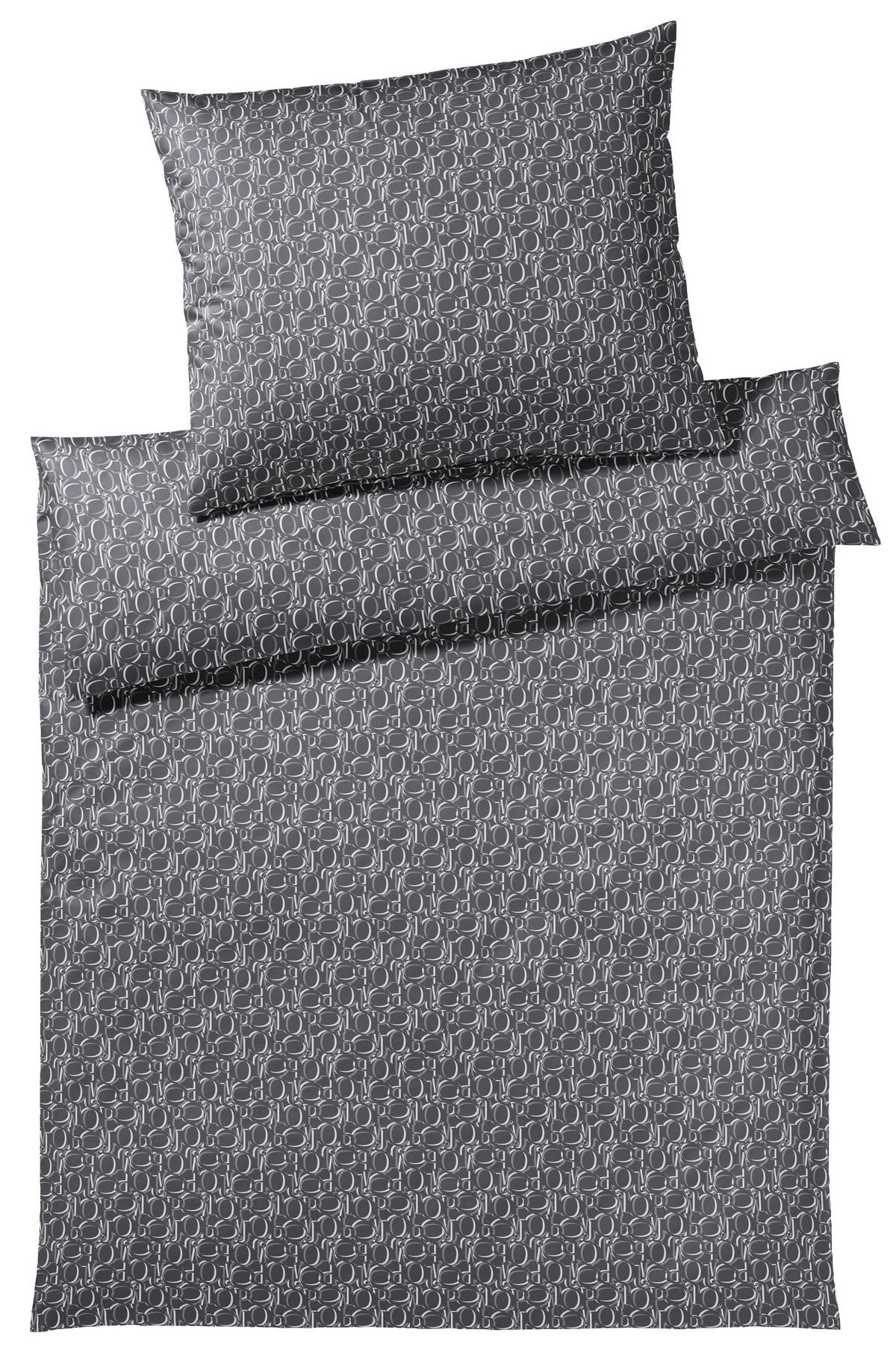 POSTELJINA Ornament 140/200 cm makosaten antracit, siva  - siva/antracit, Konvencionalno, tekstil/prirodni materijali (140/200cm) - Joop!