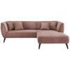 ECKSOFA Rosa Cord  - Schwarz/Rosa, MODERN, Holz/Textil (264/160cm) - MID.YOU