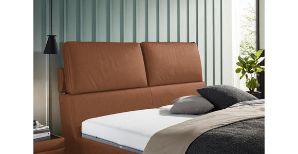 POLSTERBETT Matratze, Lattenrost Cognac 200/200 cm - Hellbraun/Cognac, Design, Holz/Textil (200/200cm) - Johann Jakob