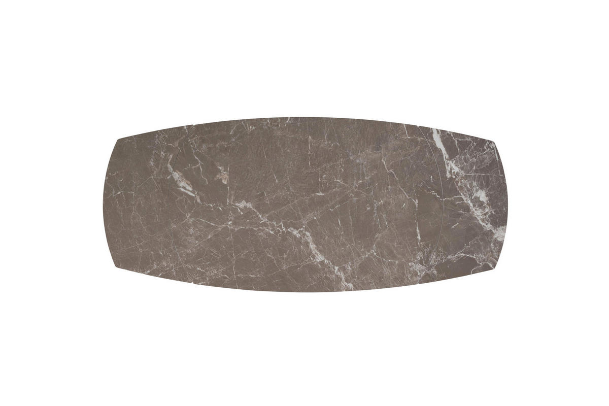 ESSTISCH Braun, Schwarz bootsförmig  ausziehbar  - Schwarz/Braun, Design, Keramik/Metall (140-205/90/76cm) - Connubia 