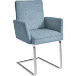 ARMLEHNSTUHL  in Stahl Chenille  - Chromfarben/Hellblau, Design, Textil/Metall (56/92/60cm) - Dieter Knoll