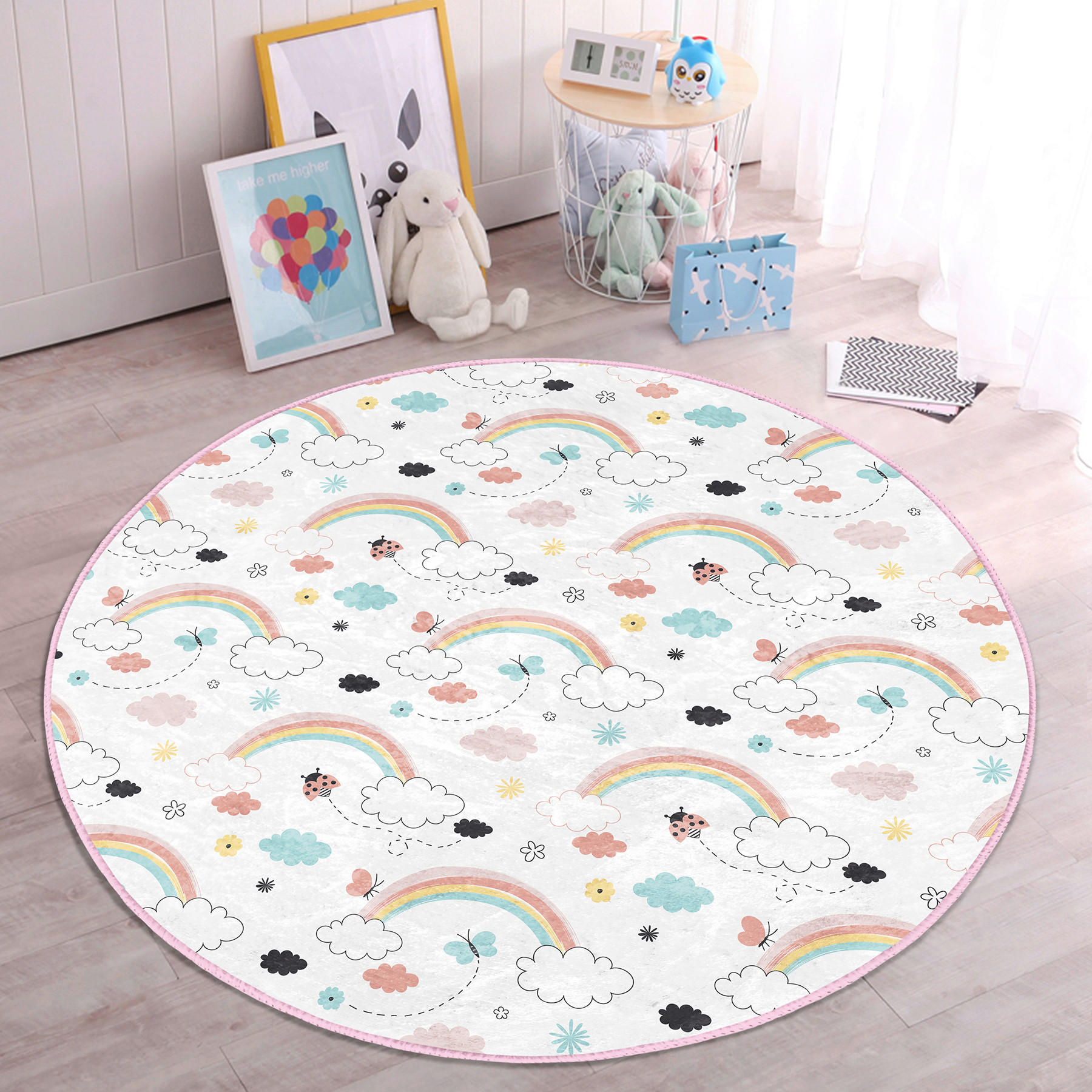 KINDERTEPPICH 180/180 cm Multicolor rund  - Multicolor, Basics, Textil (180/180cm)