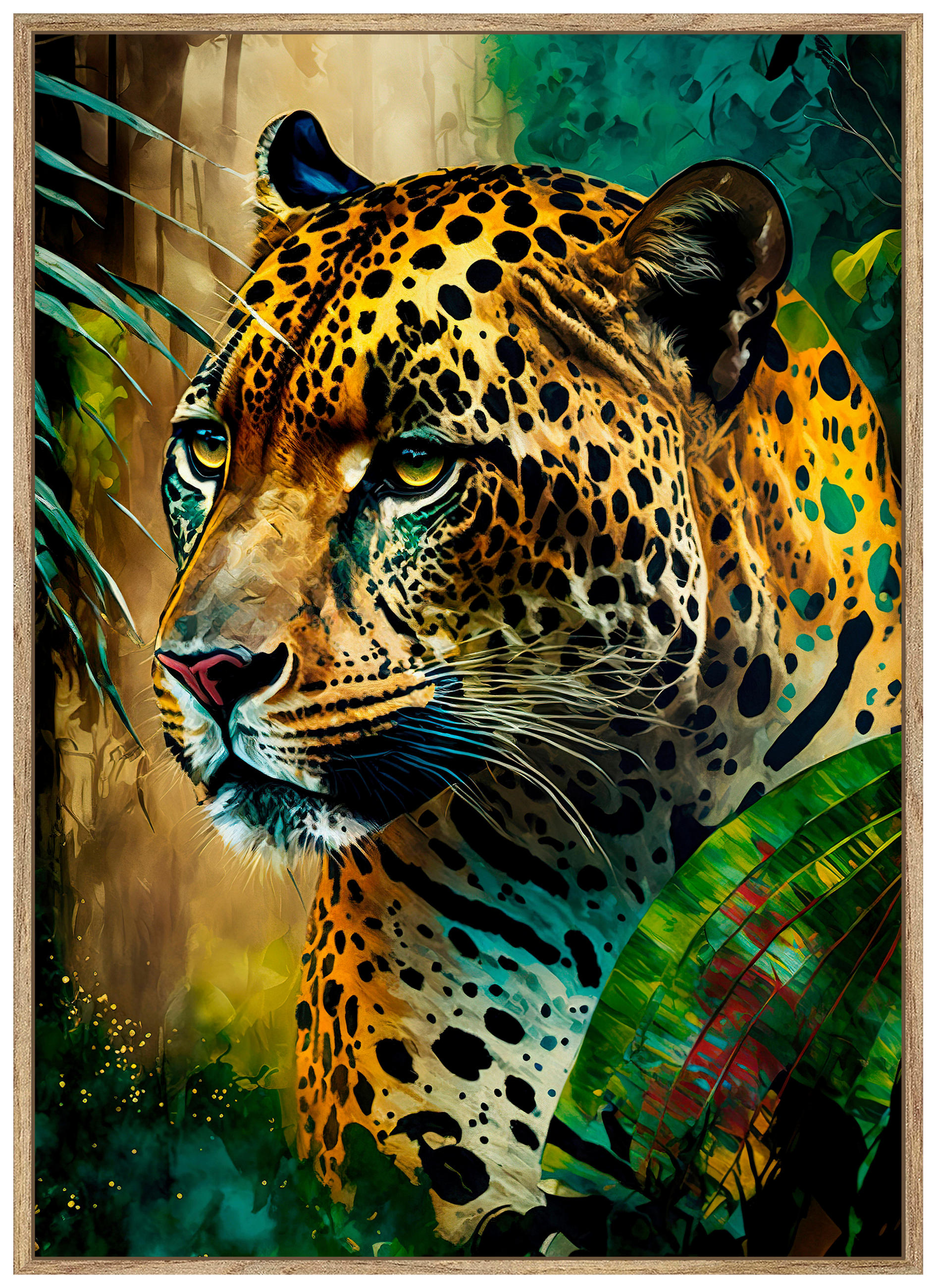 GLASBILD 70/50 cm  - Eichefarben/Multicolor, Trend, Glas/Holzwerkstoff (70/50cm) - Monee