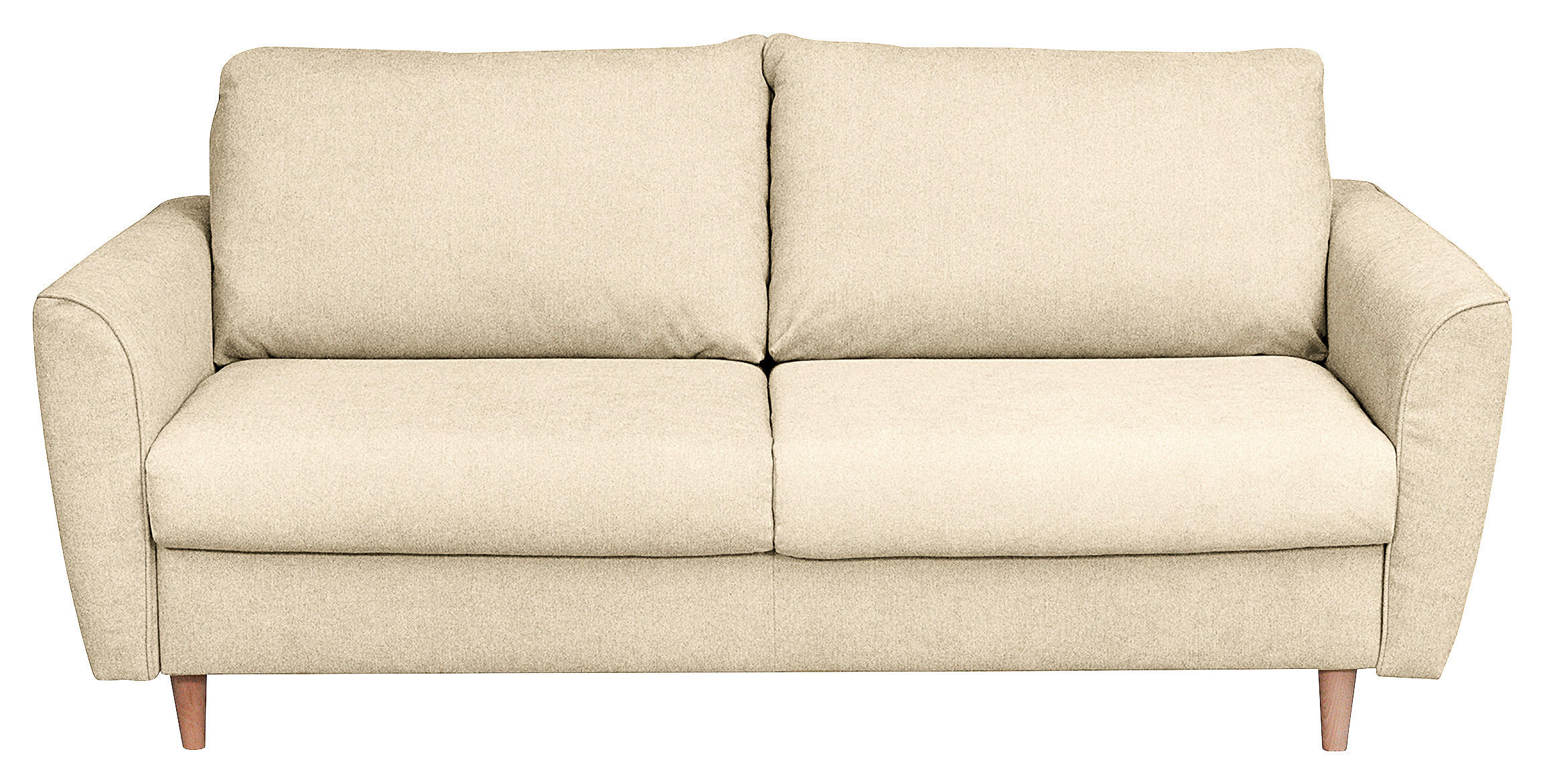SCHLAFSOFA Flachgewebe Creme  - Buchefarben/Creme, Design, Holz/Textil (195/90/102cm) - Livetastic