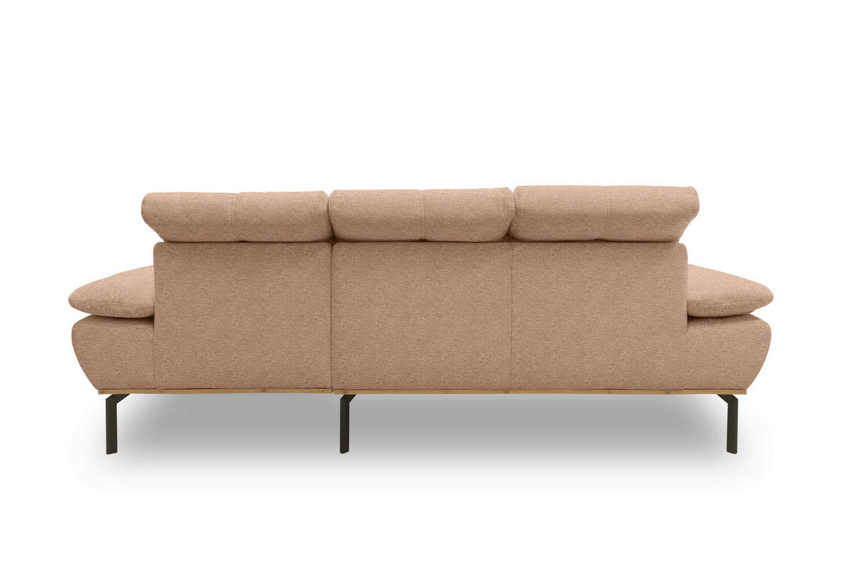 ECKSOFA Rotbraun Mikrofaser  - Wildeiche/Rotbraun, Design, Textil/Metall (242/170cm) - MID.YOU