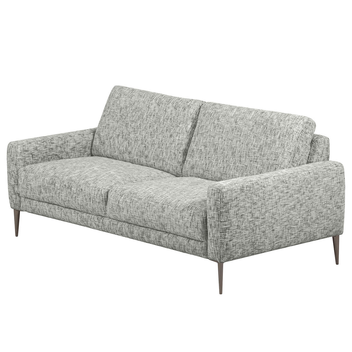 3-SITZER-SOFA Webstoff Grau  - Schwarzchrom/Grau, Design, Textil/Metall (187/85/92cm) - Livetastic