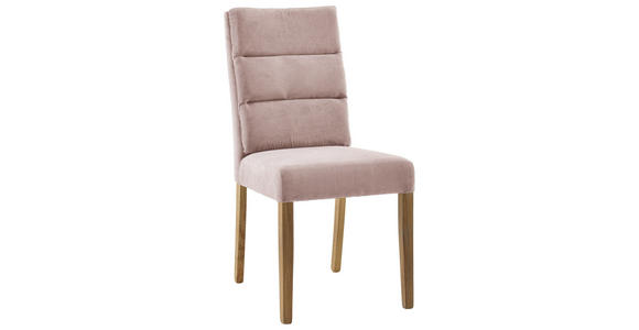 STUHL in Holz, Textil Eichefarben, Altrosa  - Eichefarben/Altrosa, KONVENTIONELL, Holz/Textil (47/95/64cm) - Cantus