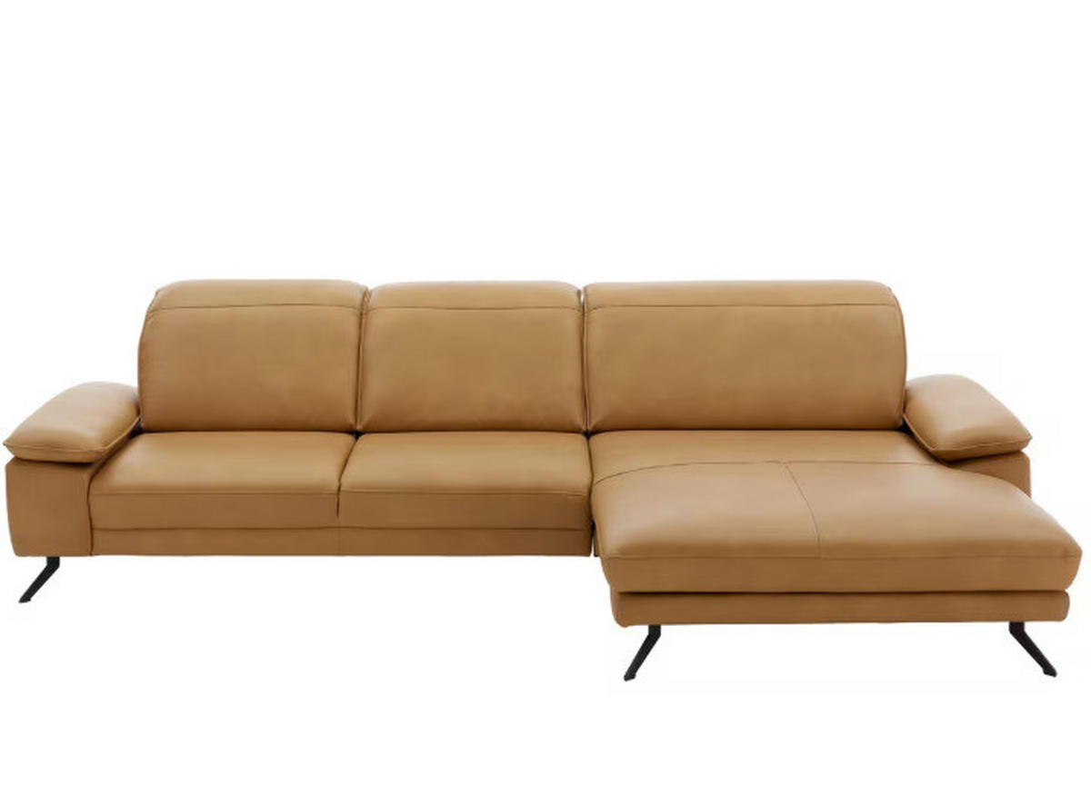 KUTNA GARNITURA koža    - crna, Design, koža/metal (332/229cm) - Beldomo Style