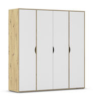 DREHTÜRENSCHRANK in Weiss, Eiche Artisan  - Weiss/Eiche Artisan, Basics, Holzwerkstoff (187/194/53cm) - Boxxx