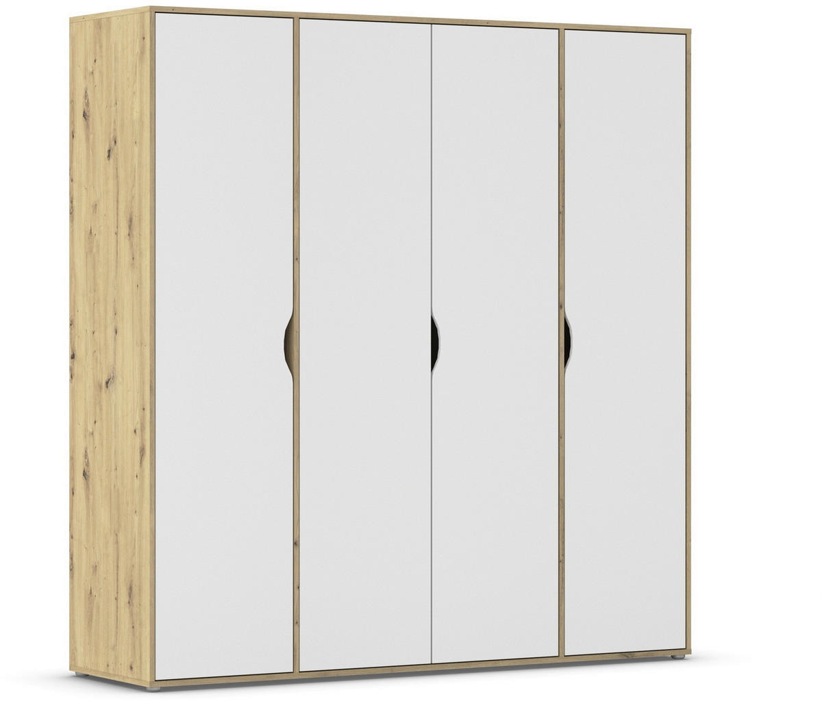DREHTÜRENSCHRANK in Weiss, Eiche Artisan  - Weiss/Eiche Artisan, Basics, Holzwerkstoff (187/194/53cm) - Boxxx