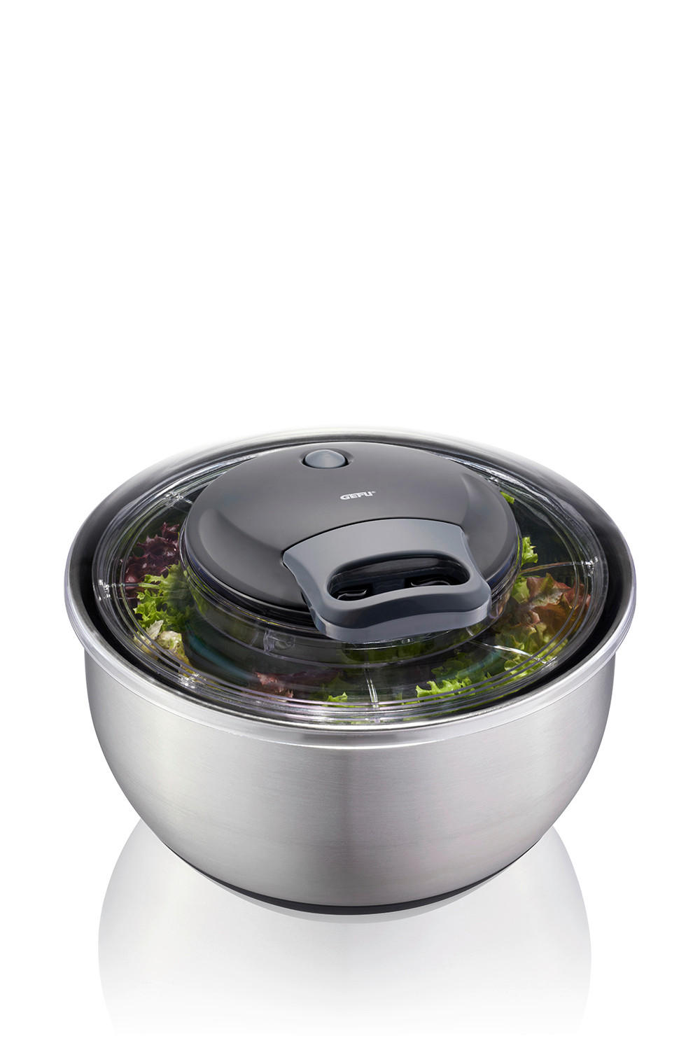 SALATSCHLEUDER PULLIT  - Edelstahlfarben/Transparent, Design, Kunststoff/Metall (25/18,5cm) - Gefu