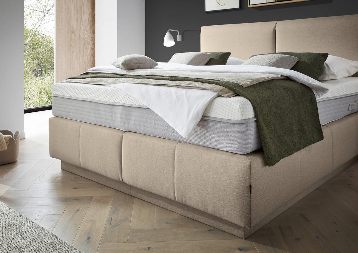BOXSPRINGBETT 180/200 cm  in Beige  - Beige, KONVENTIONELL, Textil (180/200cm) - Dieter Knoll