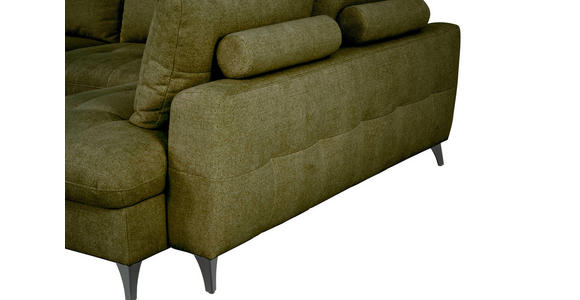 WOHNLANDSCHAFT Grün Chenille  - Schwarz/Grün, KONVENTIONELL, Textil/Metall (160/340/188cm) - Xora