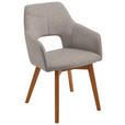 ARMLEHNSTUHL  Stoffauswahl Webstoff  - Eichefarben/Grau, Design, Holz/Textil (57/84/57cm) - Voleo