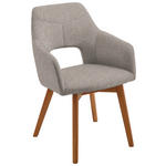 ARMLEHNSTUHL  Stoffauswahl Webstoff  - Eichefarben/Grau, Design, Holz/Textil (57/84/57cm) - Voleo
