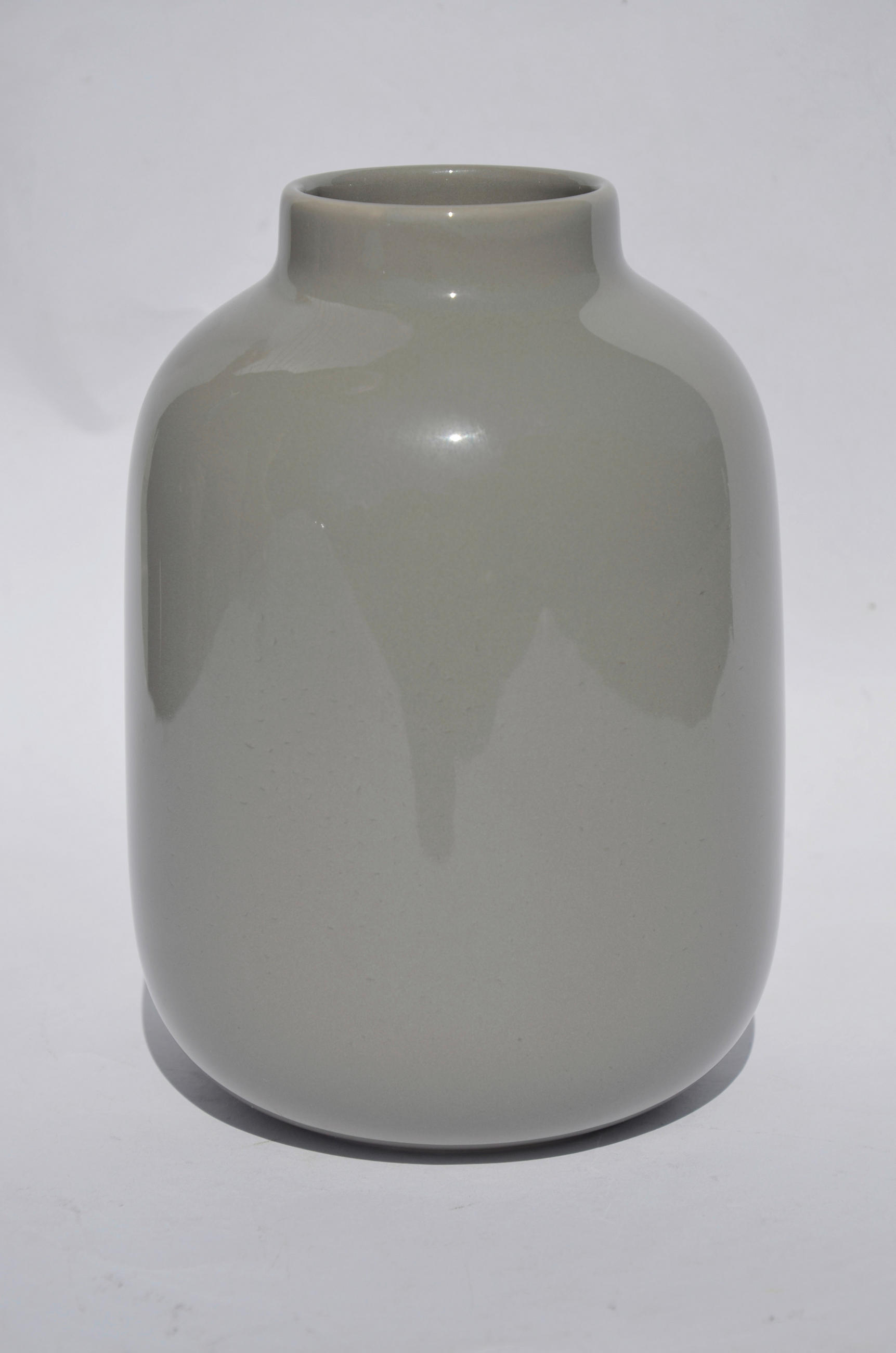 XXXLutz Vase Grau Hochglanz 13x18x13 cm