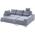 ECKSOFA in Flachgewebe Grau  - Grau, Design, Textil/Metall (260/188cm) - Hom`in