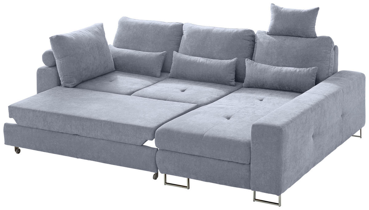 HÖRNSOFFA i flatväv grå  - grå, Design, metall/textil (260/188cm) - Hom`in
