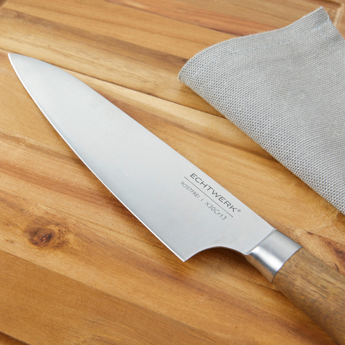 MESSERBLOCK 2-teilig  - Braun, Trend, Holz/Metall (35,8/41,5/3,5cm) - Echtwerk