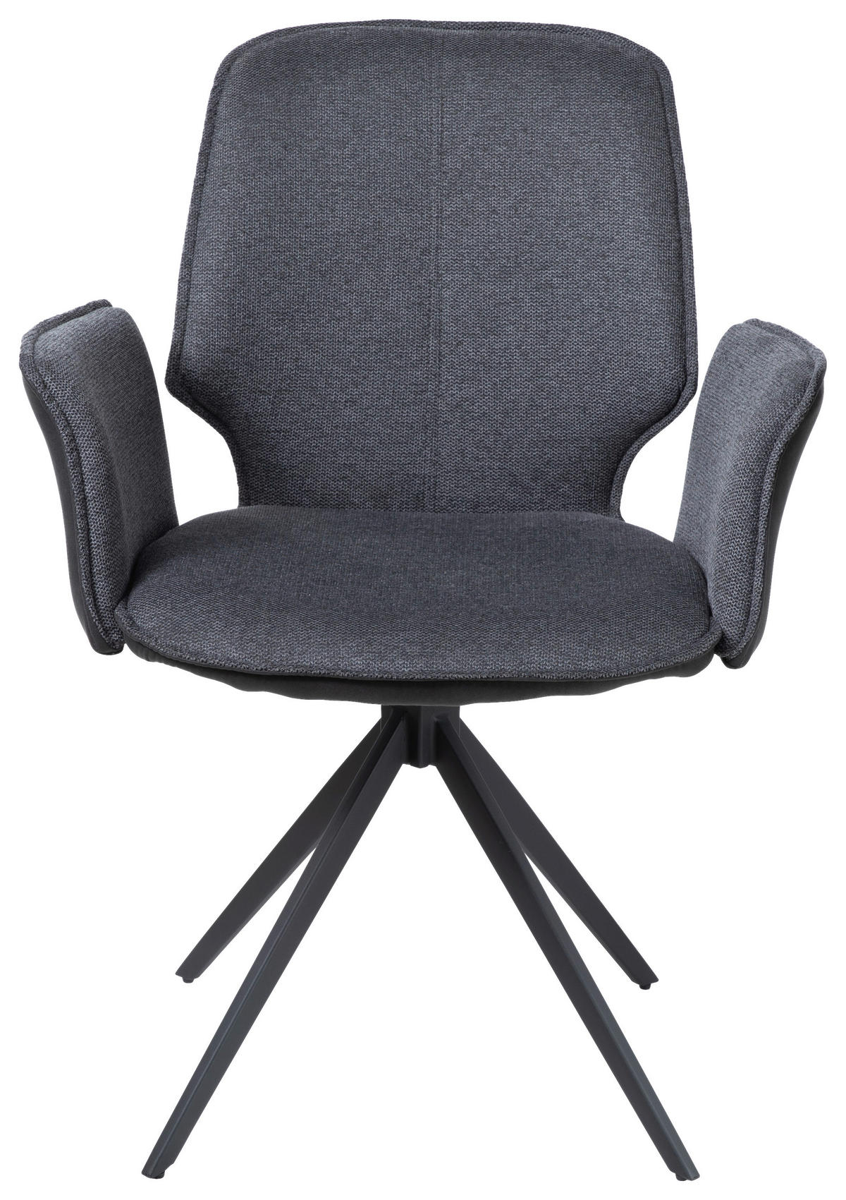 NASLANJAČ, kovina, tekstil siva, temno siva  - temno siva/črna, Design, kovina/tekstil (63/63/86,5cm) - Novel