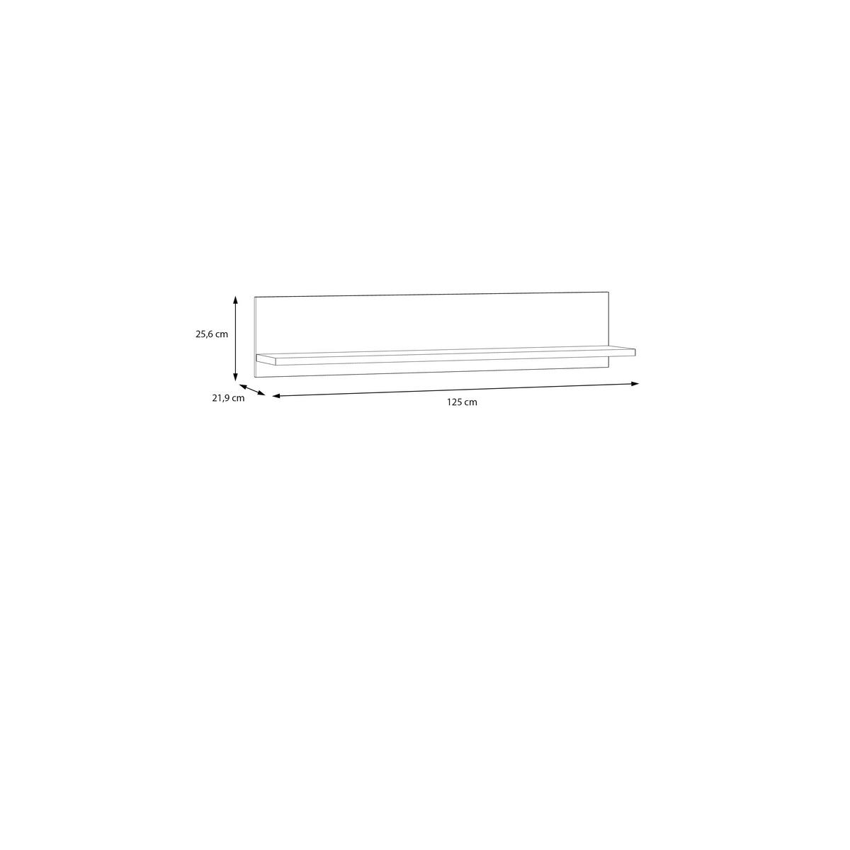 STENSKA POLICA - barve hrasta, Moderno, leseni material (125/25,6/21,9cm) - Hom`in