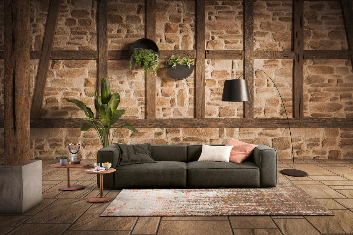 VIERSITZER-SOFA in Chenille Grün  - Schwarz/Grün, Design, Kunststoff/Textil (300/66/104cm) - W.Schillig