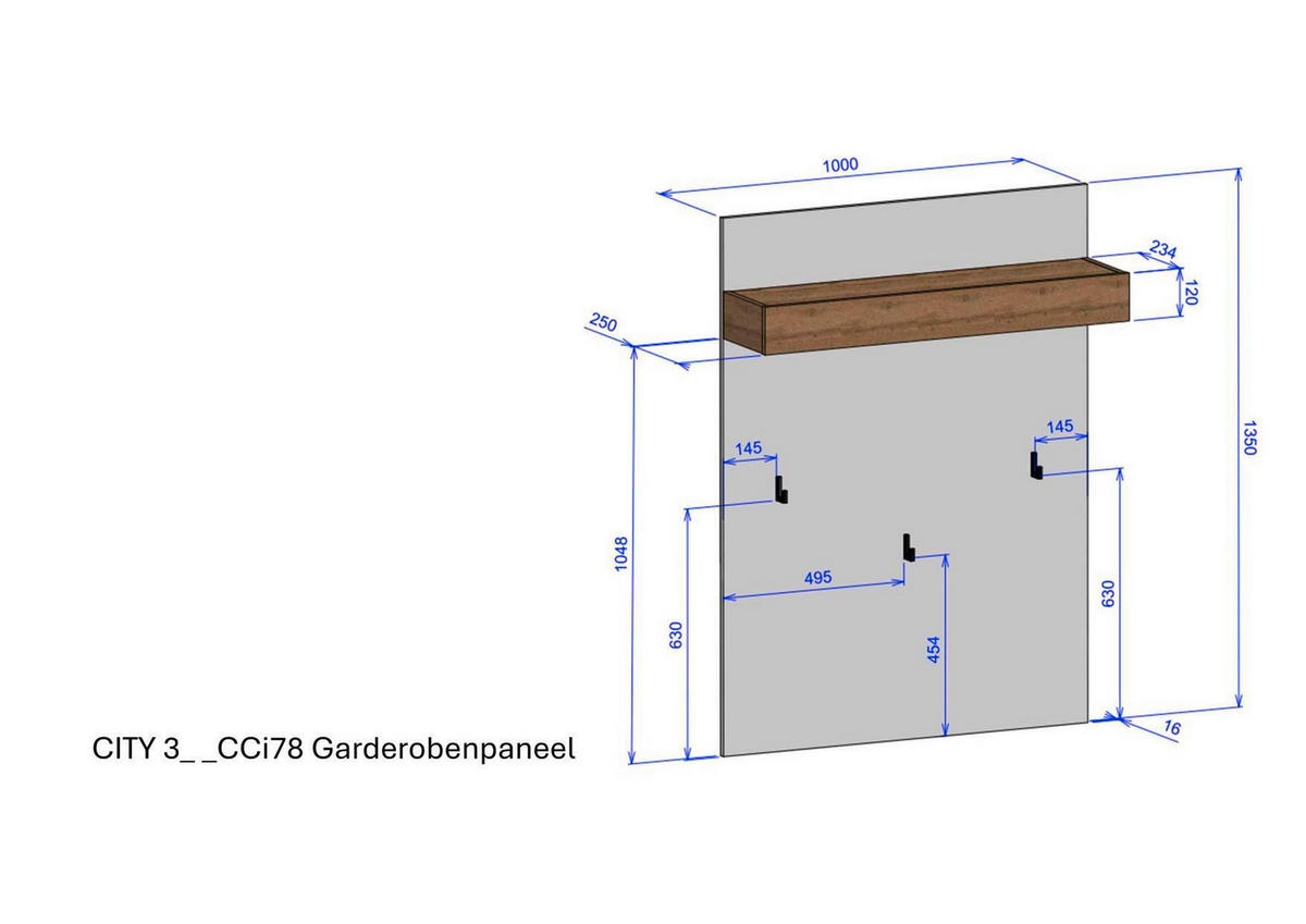 GARDEROBE 6-teilig  in 260/200/40 cm  - Eiche Wotan/Weiß, Design, Holzwerkstoff/Textil (260/200/40cm) - Modante