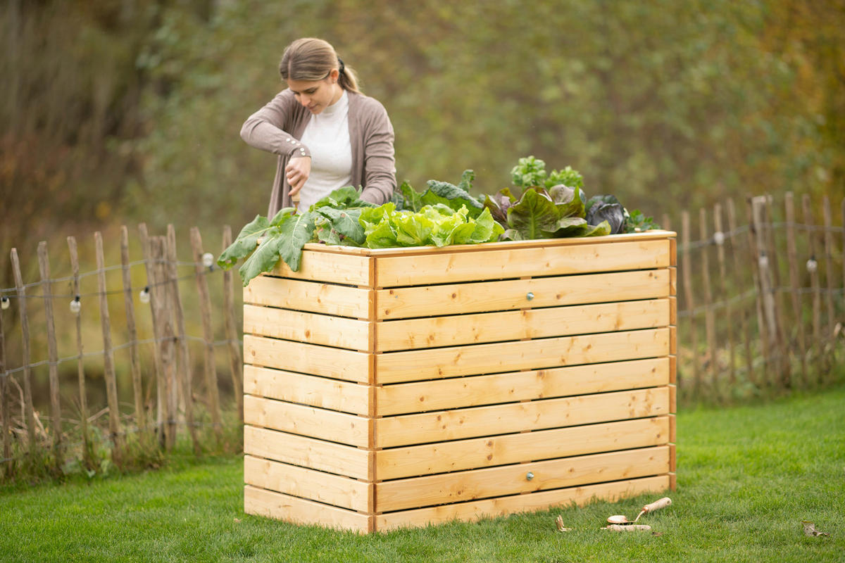 VYVÝŠENÝ ZÁHON   - farba smreka, Basics, drevo (70/90/130cm)