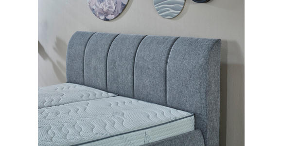 POLSTERBETT Silberfarben 180/200 cm  - Silberfarben/Schwarz, KONVENTIONELL, Kunststoff/Textil (180/200cm) - Carryhome