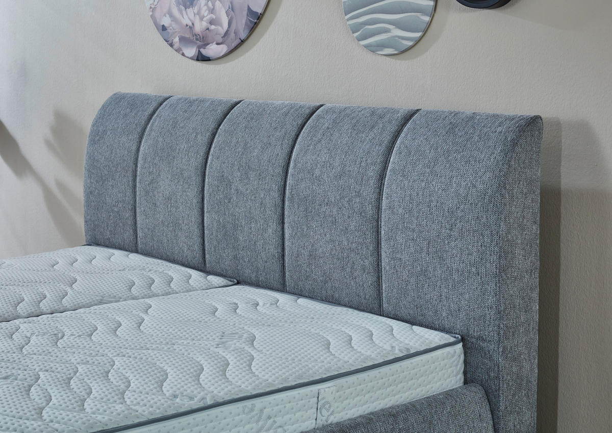 POLSTERBETT Silberfarben 180/200 cm  - Silberfarben/Schwarz, KONVENTIONELL, Kunststoff/Textil (180/200cm) - Carryhome