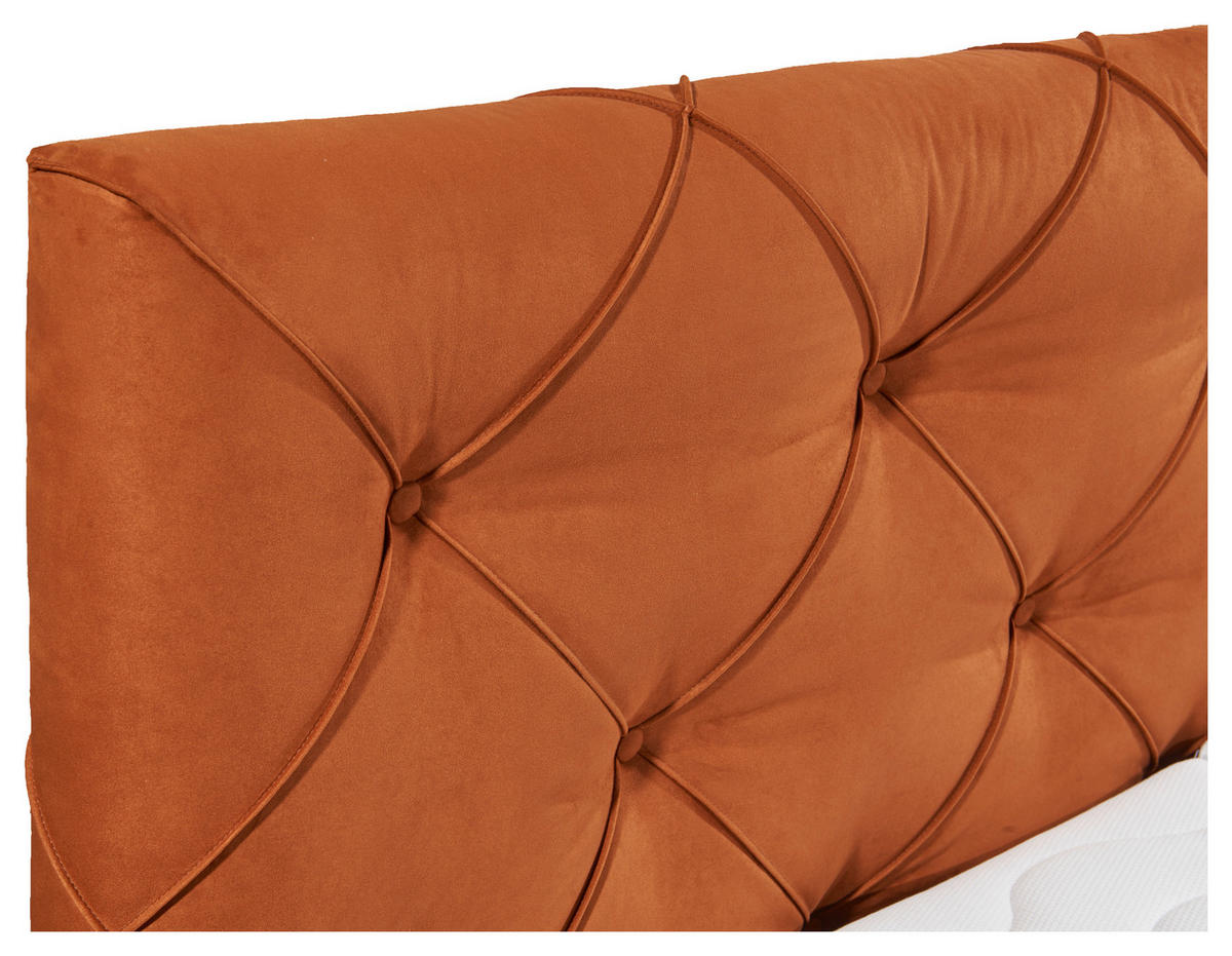 KONTINENTALSÄNG 180/200 cm  i cognacfärgad  - cognacfärgad/svart, Modern, trämaterial/textil (180/200cm) - MID.YOU