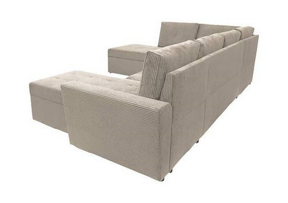 WOHNLANDSCHAFT in Cord Taupe  - Taupe/Schwarz, Design, Kunststoff/Textil (212/297/155cm) - MID.YOU