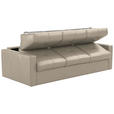 SCHLAFSOFA Bard in Echtleder Beige  - Beige/Schwarz, KONVENTIONELL, Leder/Kunststoff (206/81/96cm) - Novel