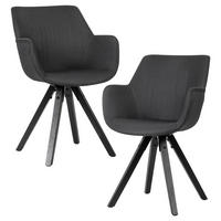 SET NASLANJAČEV, tekstil črna  - črna, Moderno, tekstil/les (54/85/58cm) - MID.YOU