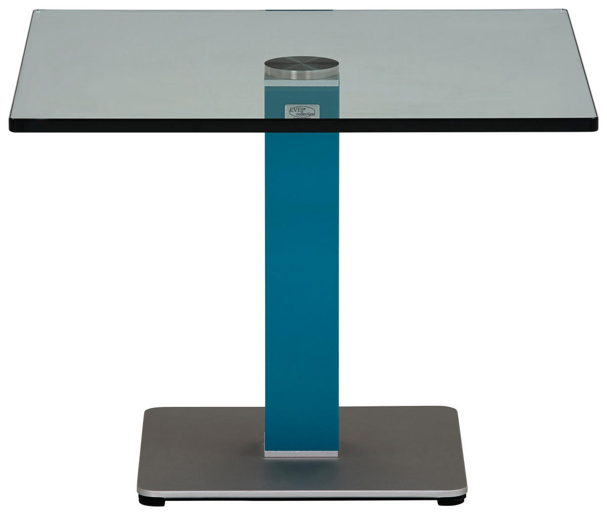 BEISTELLTISCH in Glas, Holzwerkstoff 60/60/44,5 cm  - Blau/Silberfarben, Konventionell, Glas/Holzwerkstoff (60/60/44,5cm)